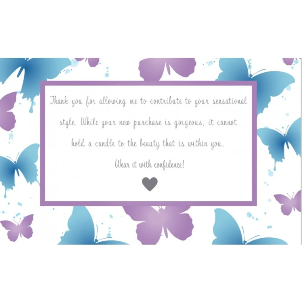 Butterflies Thank You Insert Cards Pack of 25